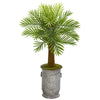 Nearly Natural 9938 42" Artificial Green Robellini Palm Tree in Vintage Metal Planter