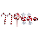 Nearly Natural D1050 7” Candy Cane Christmas Shatterproof Ornament Set of 6