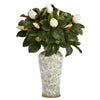 Nearly Natural 29``Magnolia Artificial Plant in Designer Planter