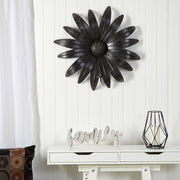 Nearly Natural 7064 30” x 30” Brushed Metal Daisy Flower Sconce Candle Holder