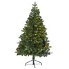 Nearly Natural 5`Grand Teton Spruce Flat Back Artificial Christmas Tree with 120 Clear LED Lights and 514 Bendable Branches