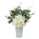 Nearly Natural A1120 21" Artificial Green & White Cymbidium Orchid & Eucalyptus Arrangement