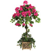 Nearly Natural Bougainvillea Topiary w/Wood Box
