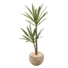 Nearly Natural P1087 4' Artificial Green Double Yucca Plant in Sand Colored Planter