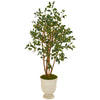 Nearly Natural T1107 56" Artificial Green Ficus Tree in Decorative Urn