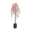 Nearly Natural T2588  6` Cherry Blossom Artificial Tree in Ribbed Metal Planter