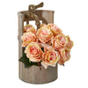 Nearly Natural 12`` Rose Artificial Arrangement in Planter with Faucet