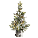 Nearly Natural T3400 24`` Christmas Artificial Tree in Planter with 30 LED lights