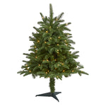 Nearly Natural 3` South Carolina Spruce Artificial Christmas Tree with 100 White Warm Light and 458 Bendable Branches