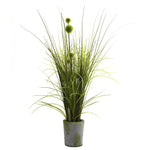 Nearly Natural 4975 26" Artificial Green Grass & Dandelion with Cement Planter