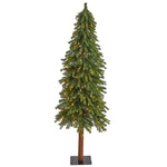 Nearly Natural 5`Grand Alpine Artificial Christmas Tree with 200 Clear Lights and 469 Bendable Branches on Natural Trunk