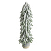 Nearly Natural T3368 33`` Flocked Artificial Christmas Tree in Decorative Planter