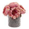 Nearly Natural Large Rose Artificial Arrangement in Gray Vase