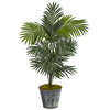 Nearly Natural T1221 5' Artificial Green Kentia Palm Tree in Decorative Tin Bucket