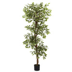 Nearly Natural 5345 6' Artificial Green Variegated Ficus Tree