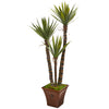 Nearly Natural 9968 60" Artificial Green Yucca Tree in Brown Planter