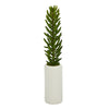 Nearly Natural 19``Succulent Artificial Plant in White Planter