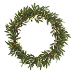 Nearly Natural 4379 23" Artificial Green Olive Wreath Hoop