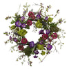 Nearly Natural 4934 20" Artificial Veranda Garden Wreath, Multicolor