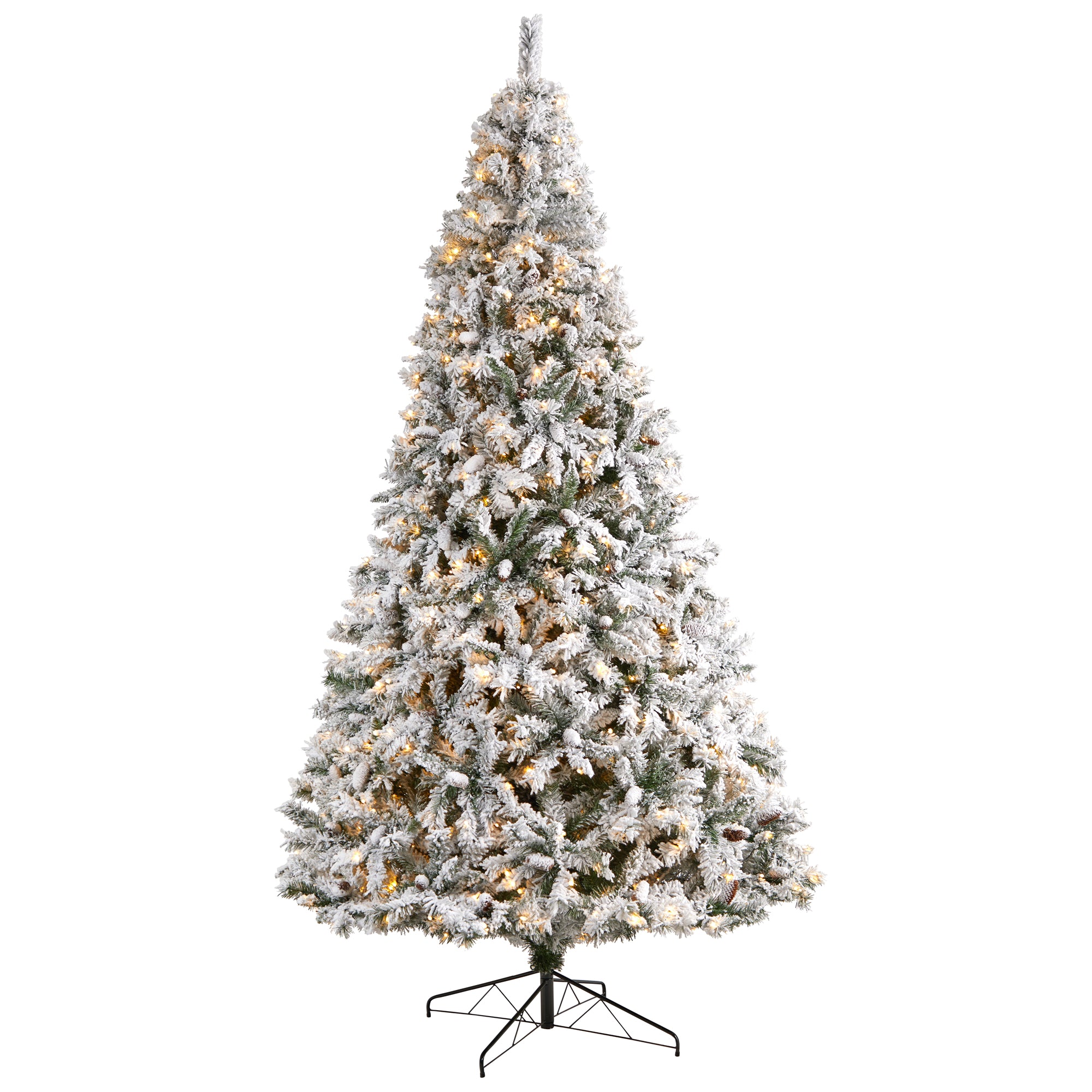 6.5' Lightly Frosted Big Sky Spruce Artificial Christmas Tree with 450  Clear (Multifunction) LED Lights with Instant Connect Technology, Berries,  Pine Cones and 904 Bendable Branches