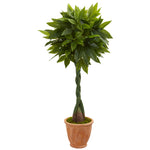 Nearly Natural 5725 5' Artificial Green Real Touch Money Tree in Terracotta Planter