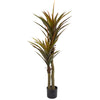 Nearly Natural 9172 56" Artificial Green Yucca Tree in Black Pot