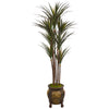 Nearly Natural 9658 62" Artificial Green Giant Yucca Tree in Decorative Planter, UV Resistant