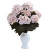 Nearly Natural Hydrangea with White Vases