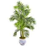 Nearly Natural 9804 58" Artificial Green Areca Palm Tree in Floral Planter