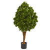 Nearly Natural 9143 41" Artificial Green Tea Leaf Tree in Black Pot, UV Resistant (Indoor/Outdoor)