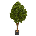 Nearly Natural 9143 41" Artificial Green Tea Leaf Tree in Black Pot, UV Resistant (Indoor/Outdoor)