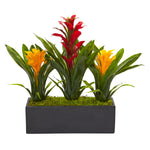 Nearly Natural Bromeliads in Rectangular Planter