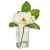 Nearly Natural 1794 Large Magnolia Artificial Arrangement in Glass Vase