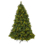 Nearly Natural 6.5` North Carolina Mixed Pine Artificial Christmas Tree with 350 Warm White LED Lights, 1367 Bendable Branches and Pinecones