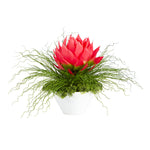 Nearly Natural 26`` Musella and Grass Artificial Arrangement in White Vase