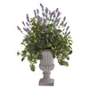 Nearly Natural 8818 35" Artificial Green & Purple Lavender & Dusty Miller Plant in Urn