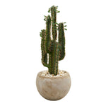 Nearly Natural 6546 2.5' Artificial Green Cactus Plant in Bowl Planter
