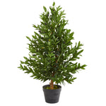 Nearly Natural 5548 35" Artificial Green Olive Cone Topiary Tree, UV Resistant (Indoor/Outdoor)