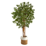 Nearly Natural T2899  6` Artificial Tree in Natural Jute and Cotton Planters