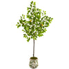 Nearly Natural 9889 5' Artificial Green Lemon Tree in Floral Planter