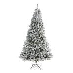 Nearly Natural 8` Flocked West Virginia Fir Artificial Christmas Tree