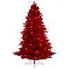 Nearly Natural T3511 8`Artificial Christmas Tree , 700 Red Lights 45 Globe Bulbs