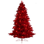 Nearly Natural T3511 8`Artificial Christmas Tree , 700 Red Lights 45 Globe Bulbs
