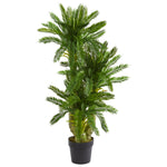 Nearly Natural 6357 3.5' Artificial Green Triple Potted Cycas Plant