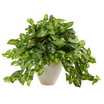 Nearly Natural 6989 26" Artificial Green Nephthytis in White Planter
