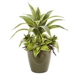 Nearly Natural 8781 20" Artificial Green Sansevieria Plant in Planter