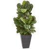 Nearly Natural 8407 53" Artificial Green Maranta Plant in Slate Finished Planter