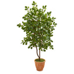 Nearly Natural 9995 53" Artificial Green Oak Tree in Terra-Cotta Planter