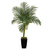 Nearly Natural T2120 4.5’ Golden Artificial Palm Tree in Black Metal Planters