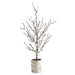 Nearly Natural 24`` Snowed Twig Artificial Tree in Decorative Planter